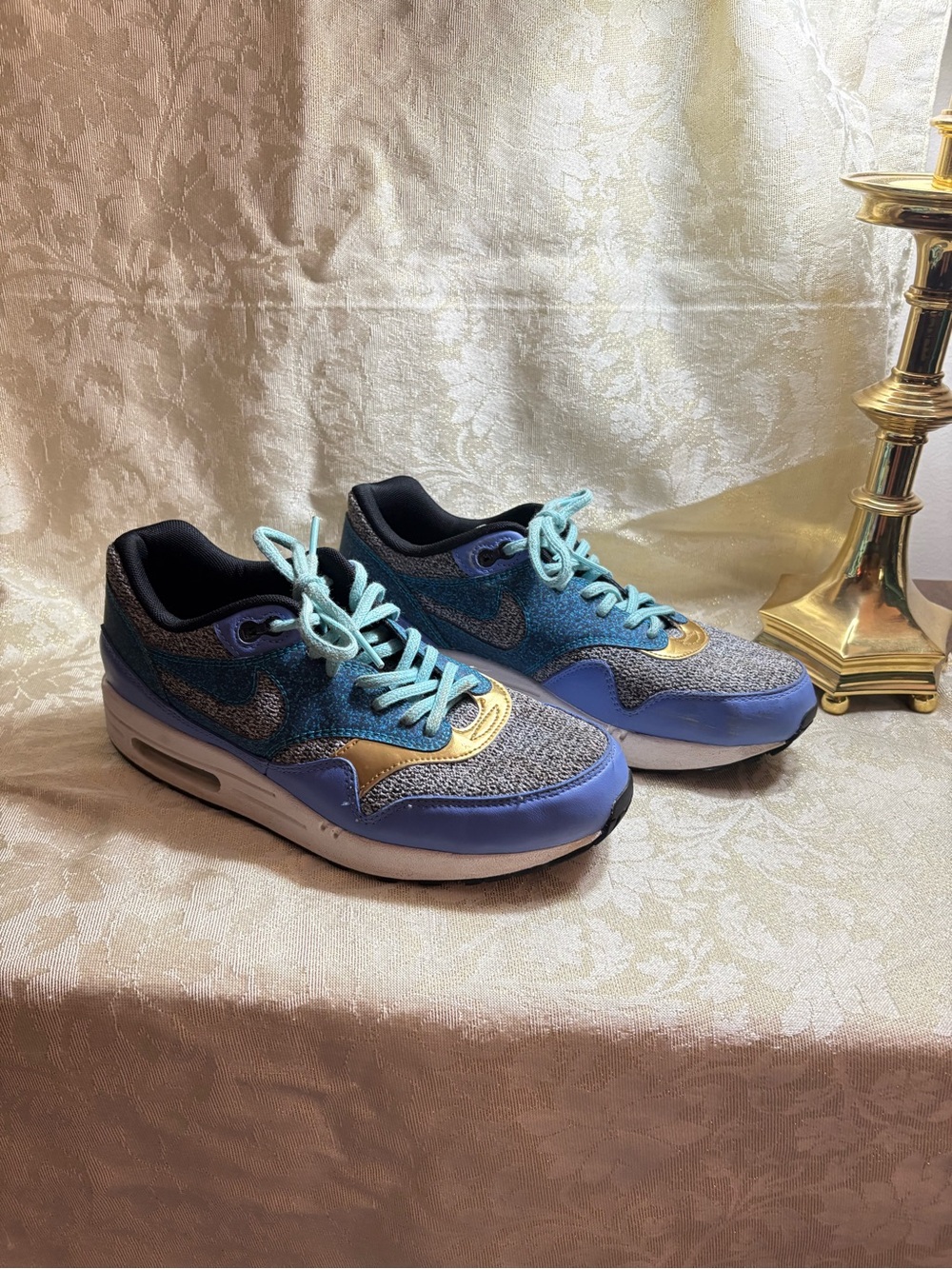 Nike Women’s  Air Max 1 SE “Polar” Sneakers in Blue, Teal & Gold